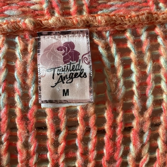 Twisted Angels Women’s Colorblock Boho Rainbow Ombré Knit Sweater - Size Medium - Picture 2 of 4